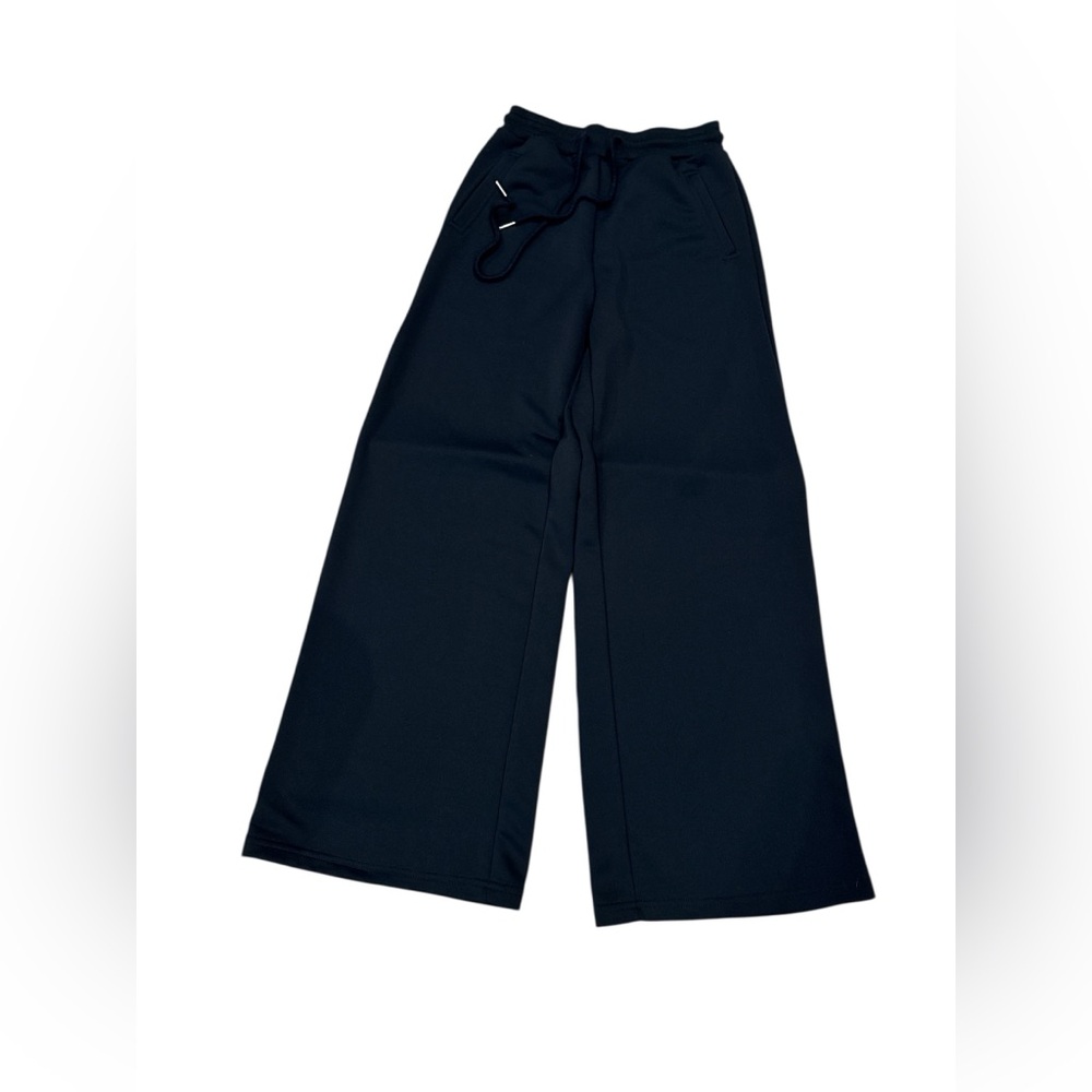 Wide-Leg Navy Blue Pants